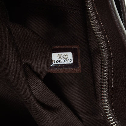 Chanel Caviar CC Tuck Medium Tote Brown 8 of 9