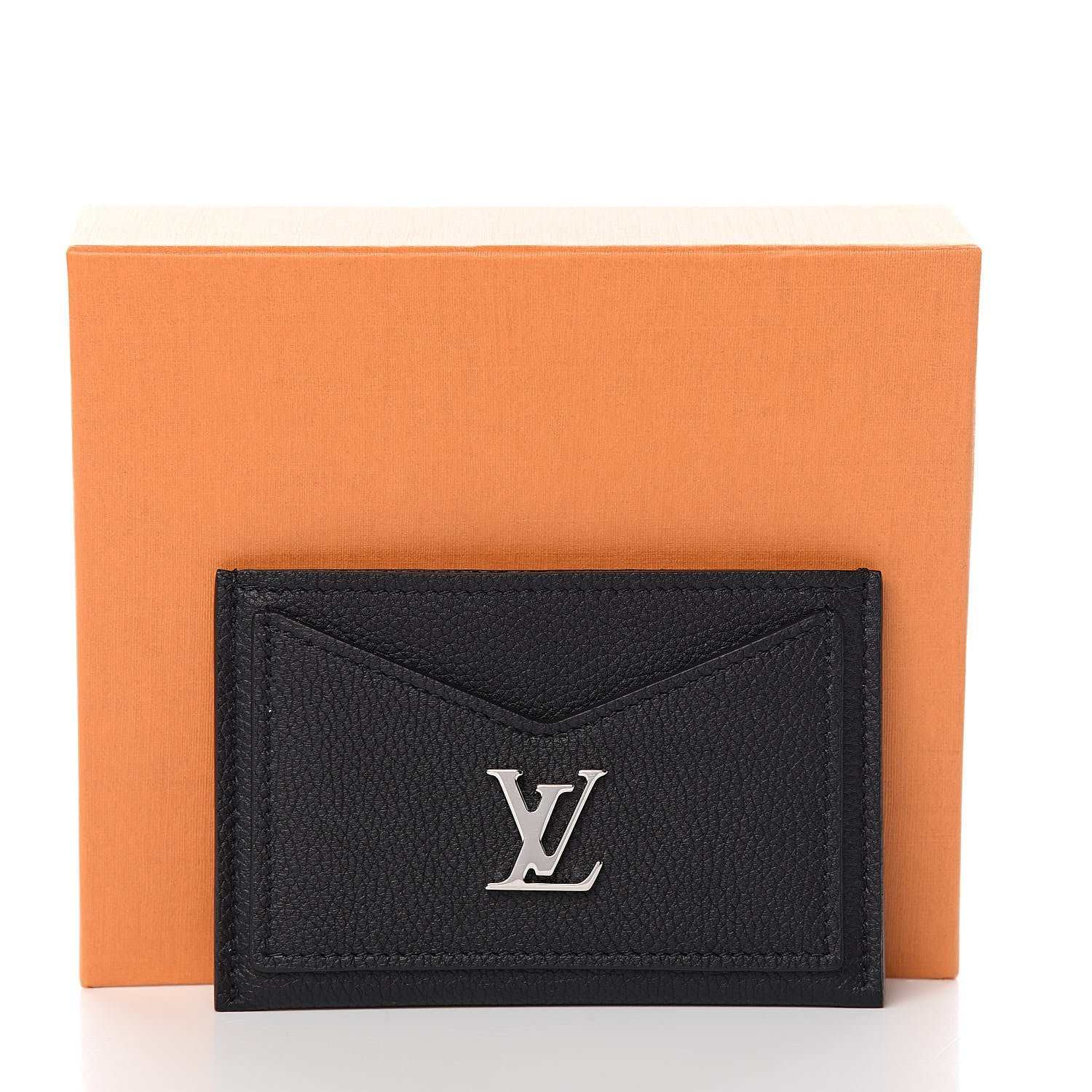 Louis Vuitton Calfskin Lockme Card Holder Black 7 of 7