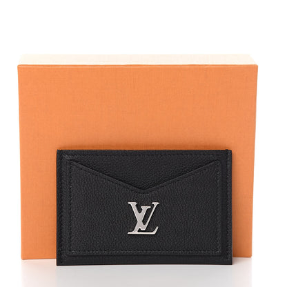Louis Vuitton Calfskin Lockme Card Holder Black 7 of 7