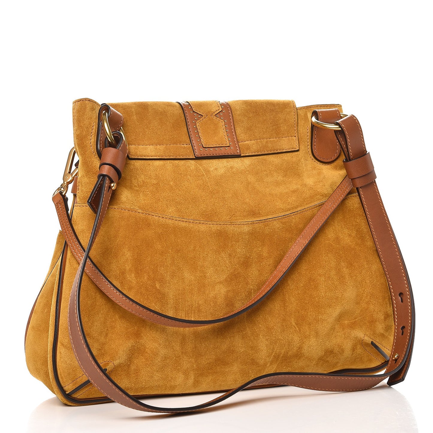 Suede Medium Lexa Shoulder Bag Mustard Brown