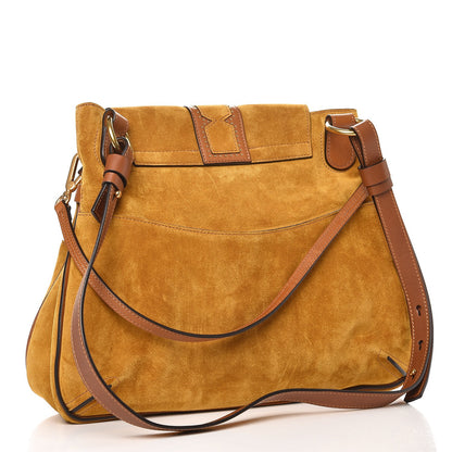 Chloe Suede Medium Lexa Shoulder Bag Mustard Brown 3 of 7