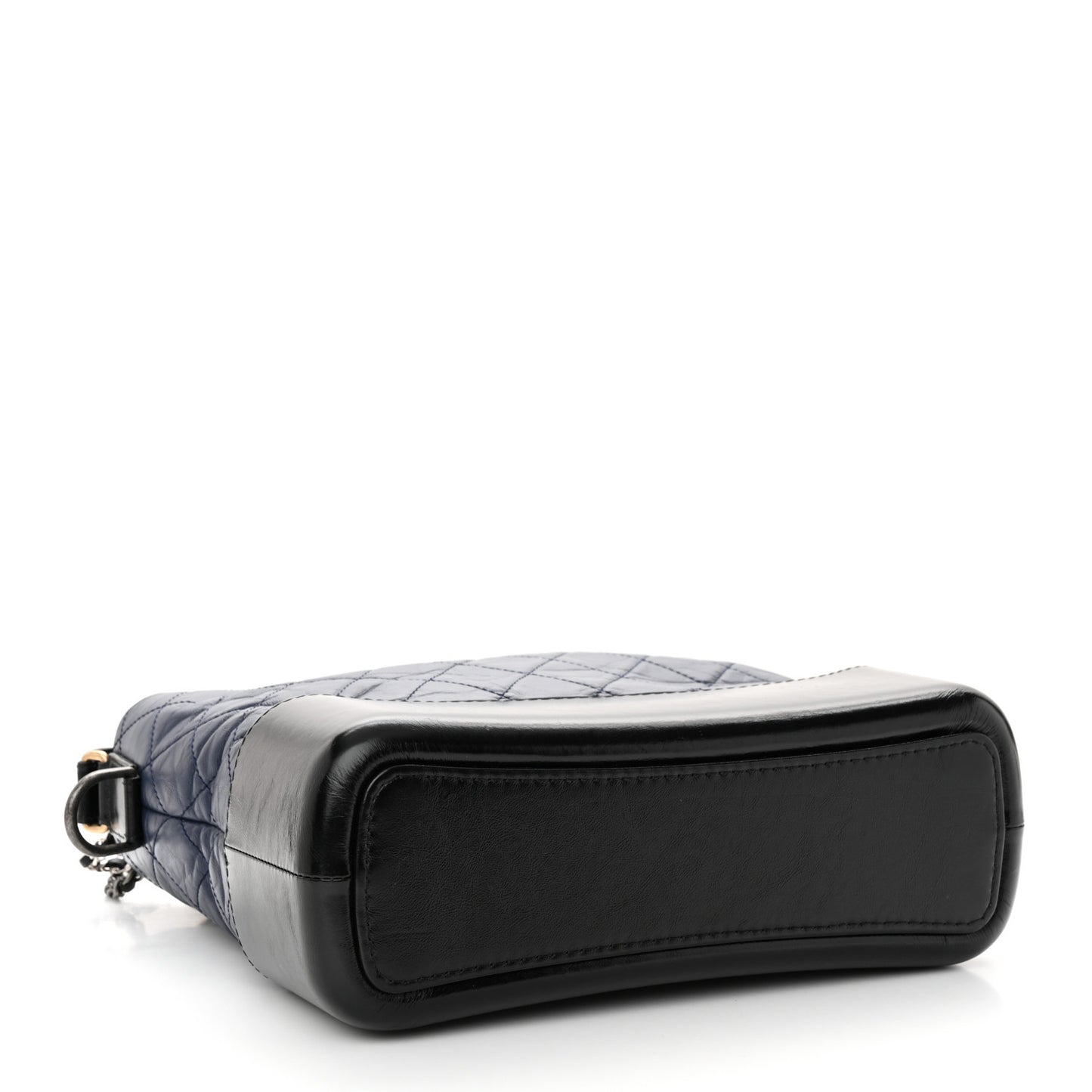 Aged Calfskin Quilted Medium Gabrielle Hobo Navy Black