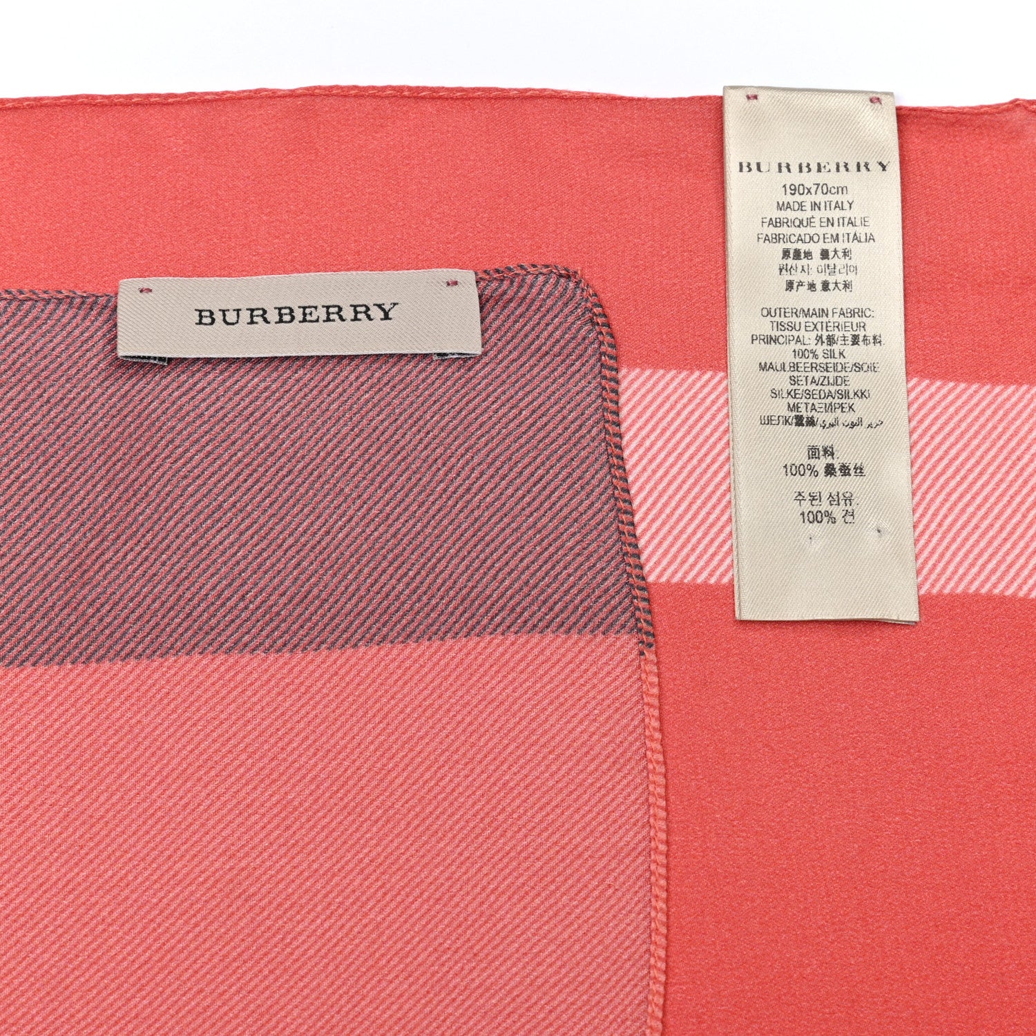 Burberry Silk Check Scarf Pink 4 of 4
