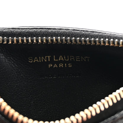 Saint Laurent Monogram Grain de Poudre 5 Fragments Zip Pouch Card Holder Black 6 of 7