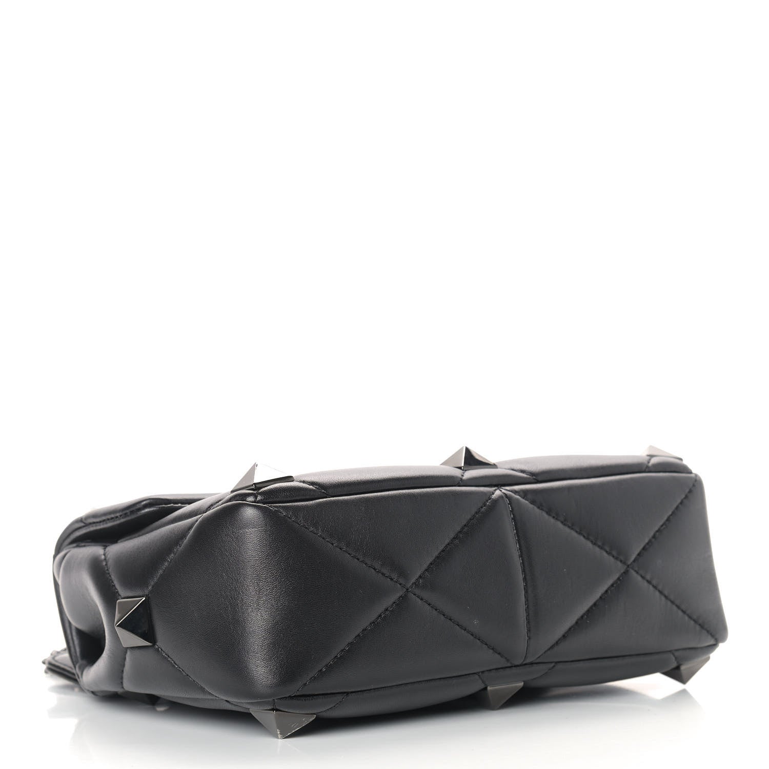 Valentino Garavani Nappa Monochrome Medium Roman Stud Shoulder Bag Black 4 of 8