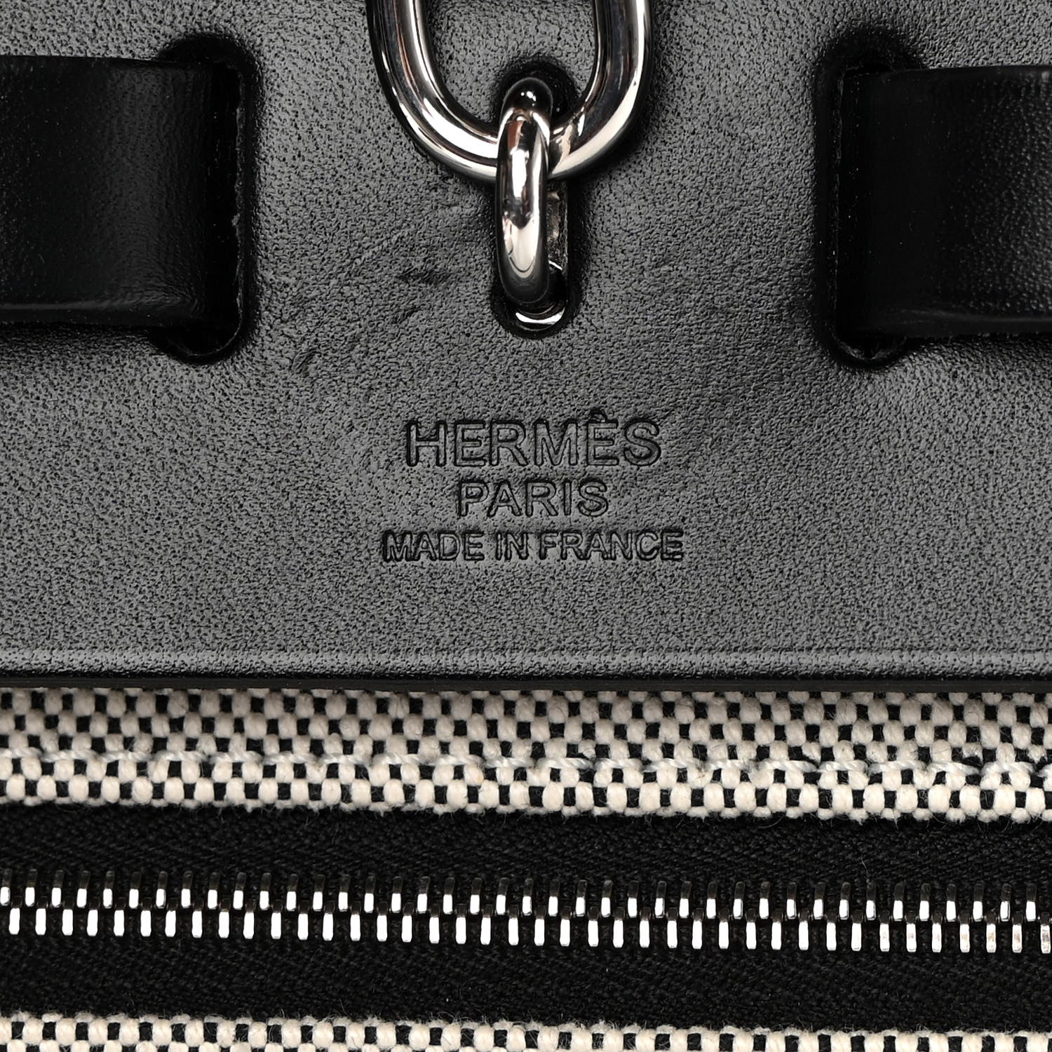 Hermes Toile H Berline Vache Hunter Herbag Zip PM 31 Black Ecru 7 of 15
