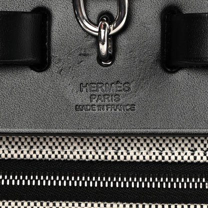 Hermes Toile H Berline Vache Hunter Herbag Zip PM 31 Black Ecru 7 of 15