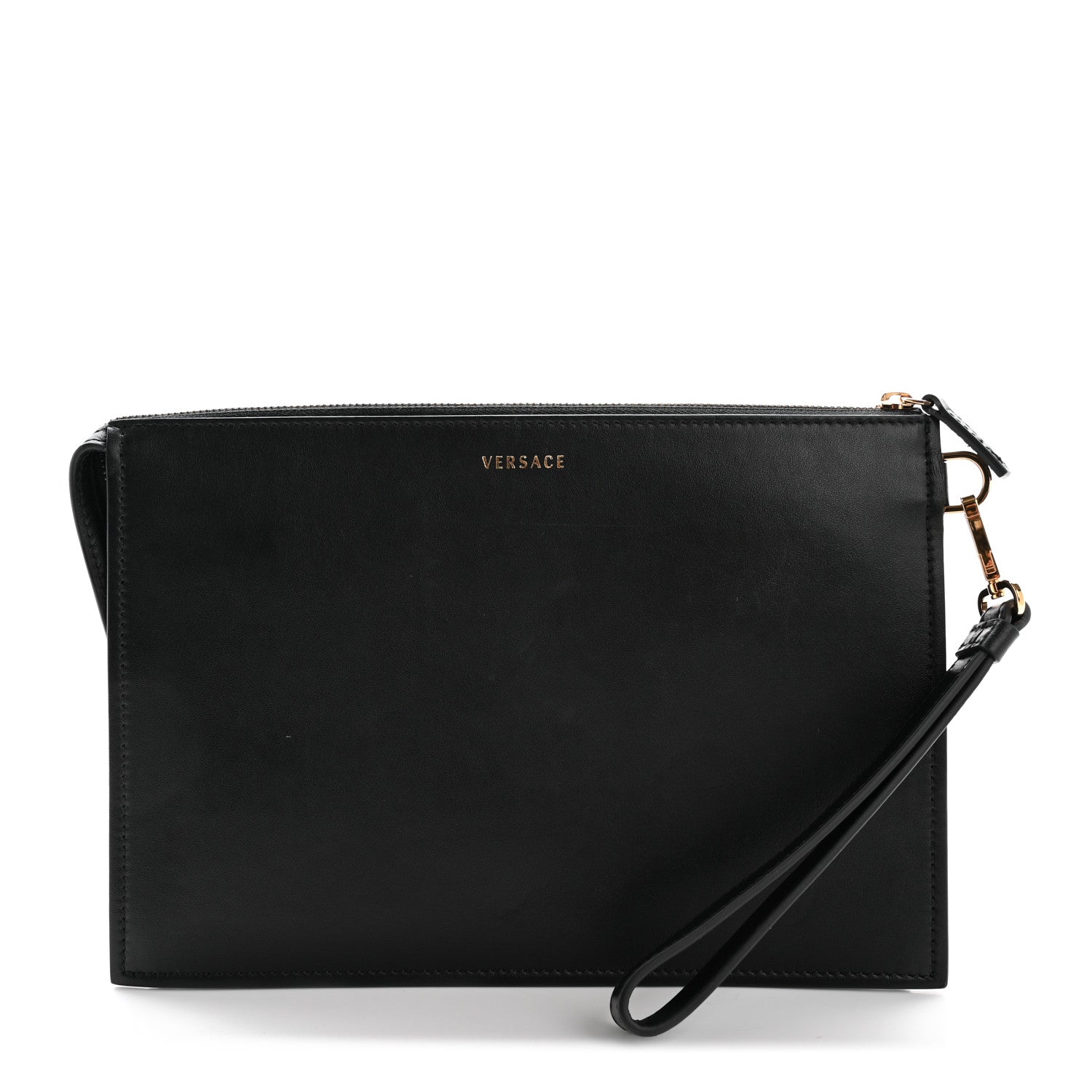 Versace Vitello Palazzo Medusa Stud Wristlet Bag Black 1 of 10