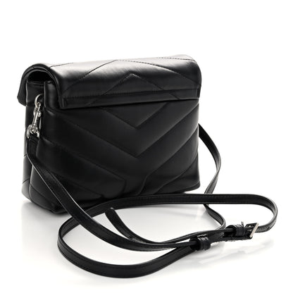 Saint Laurent Calfskin Y Quilted Monogram Toy Loulou Crossbody Bag Black 3 of 10