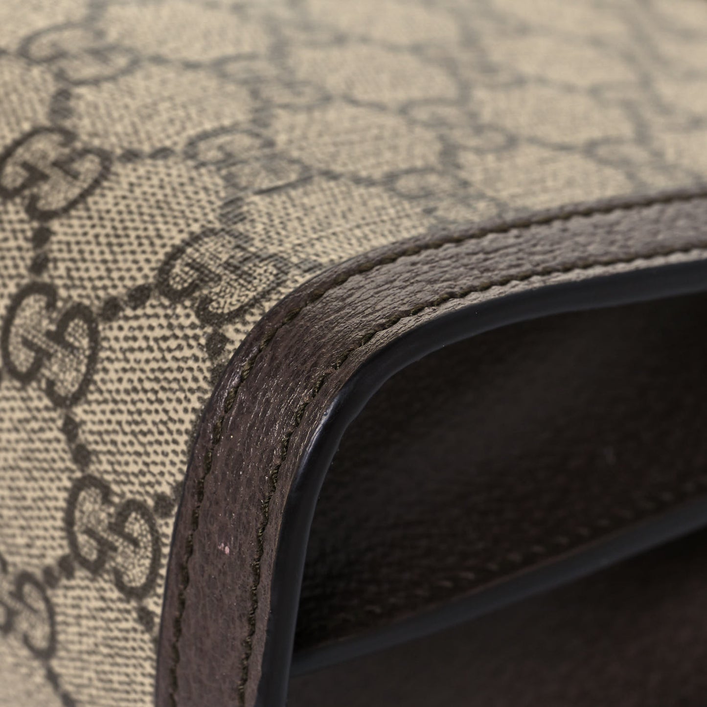 GG Supreme Monogram Web Small Ophidia Chain Shoulder Bag Brown