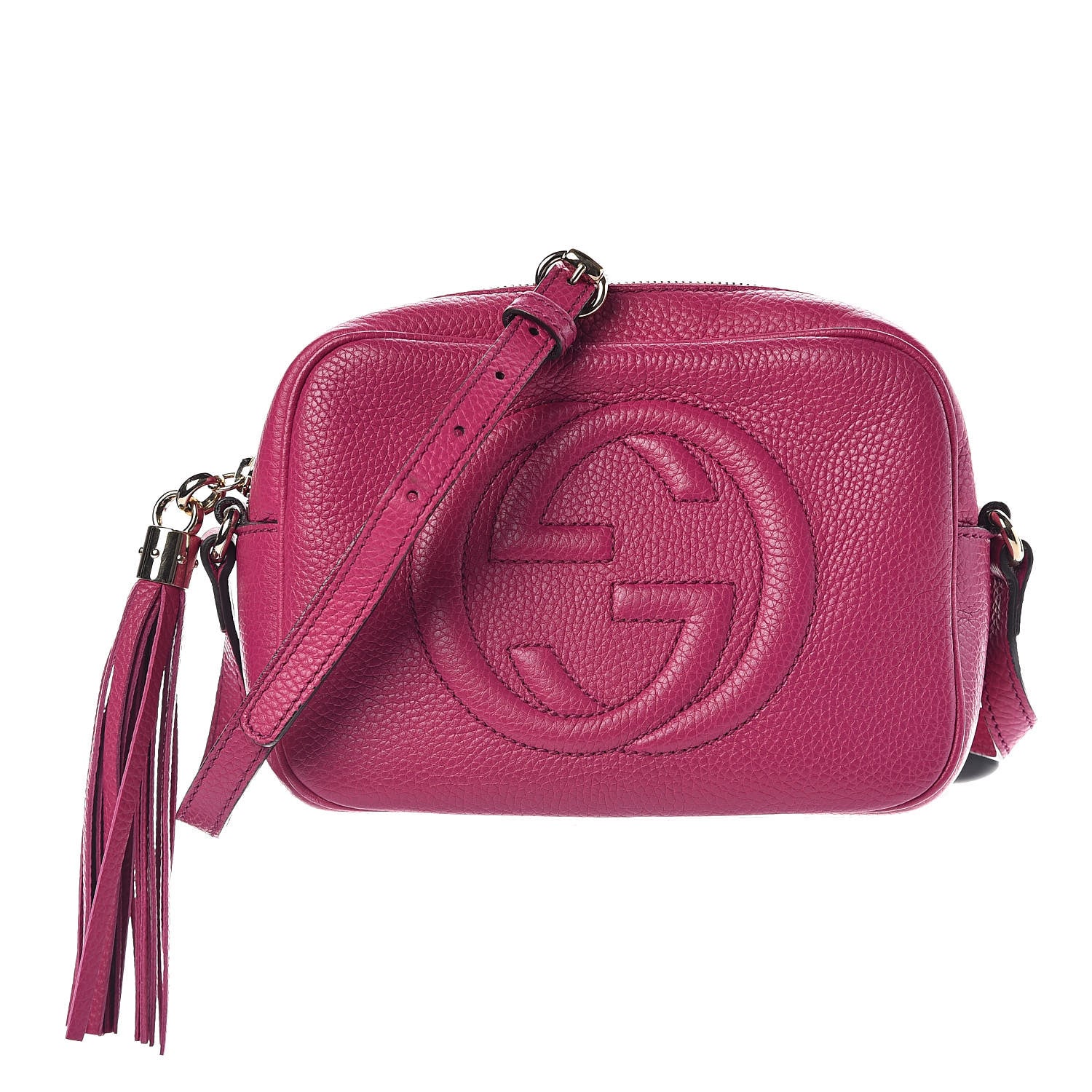 Gucci Pebbled Calfskin Small Soho Disco Bag Bright Bougainvillea 1 of 9