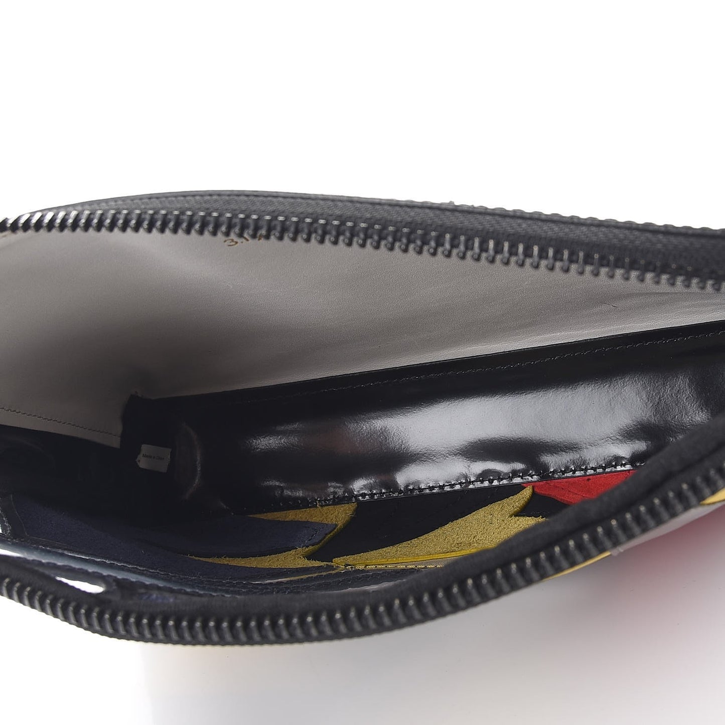 3.1 Calfskin PVC Patchwork 31 Minute Bang Zip Cosmetic Case Multicolor