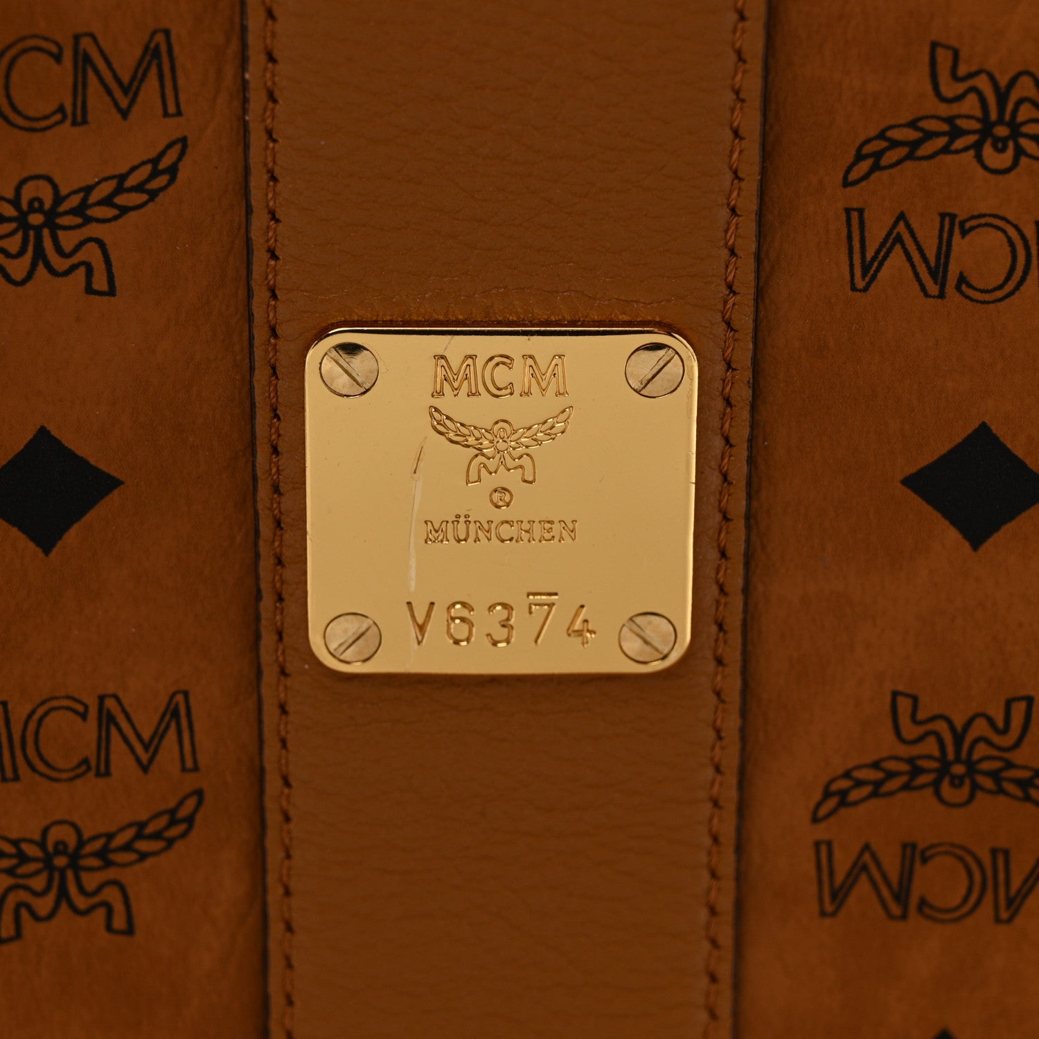 MCM Visetos Large Liz Reversible Shopper Tote Cognac 6 of 16