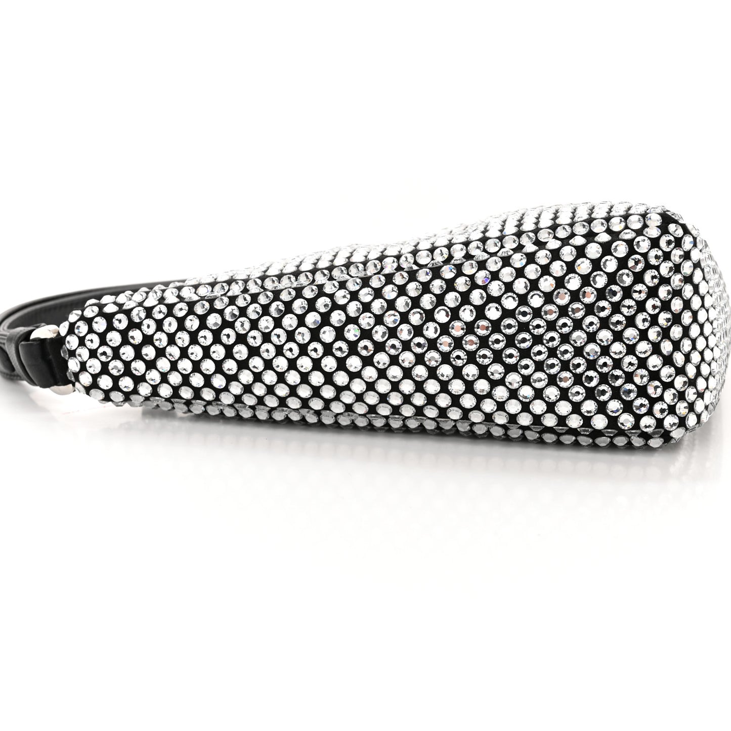 Satin Crystal Triangle Pouch Cristal