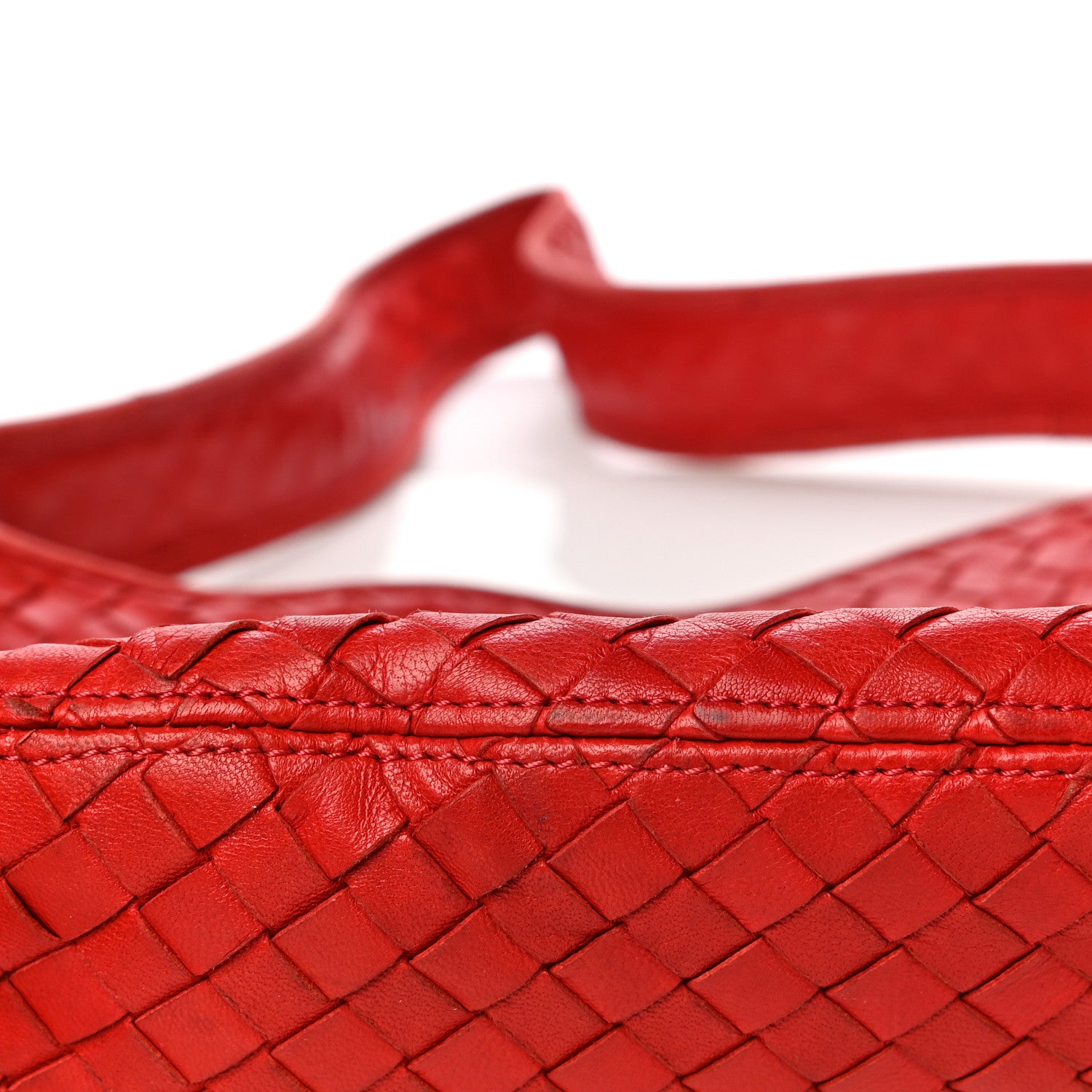 Bottega Veneta Nappa Intrecciato Shoulder Bag Red 11 of 12