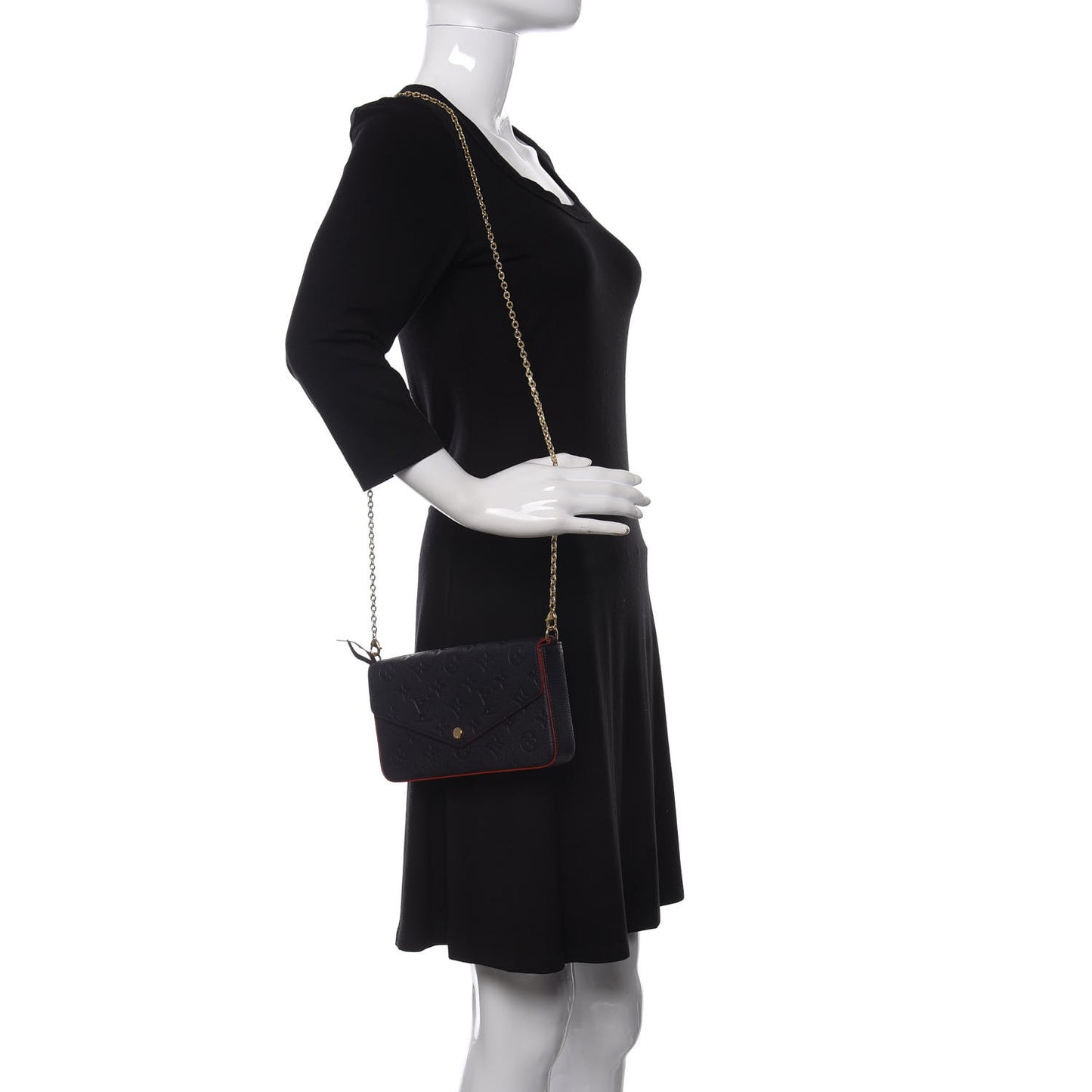 Empreinte Pochette Felicie Chain Wallet Marine Rouge