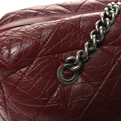 Chanel Aged Calfskin Quilted Large Secret Tag Bowling Bag Burgundy 11 of 12