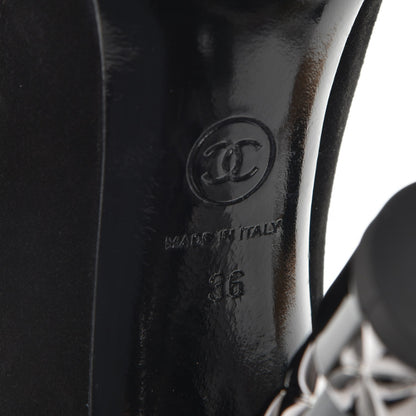 Chanel Suede Calfskin CC Pumps 36 Black 7 of 10