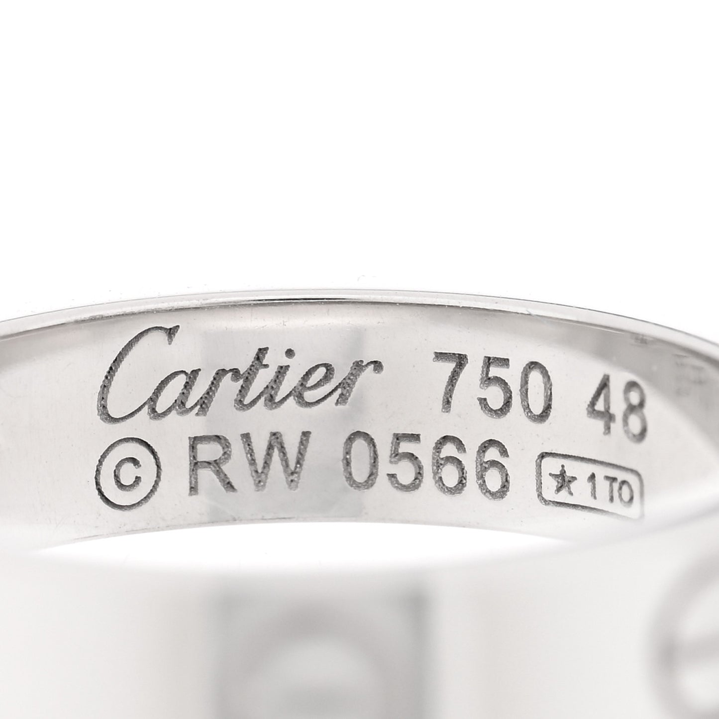 18K White Gold Diamond 4mm LOVE Wedding Band Ring 48 4.5