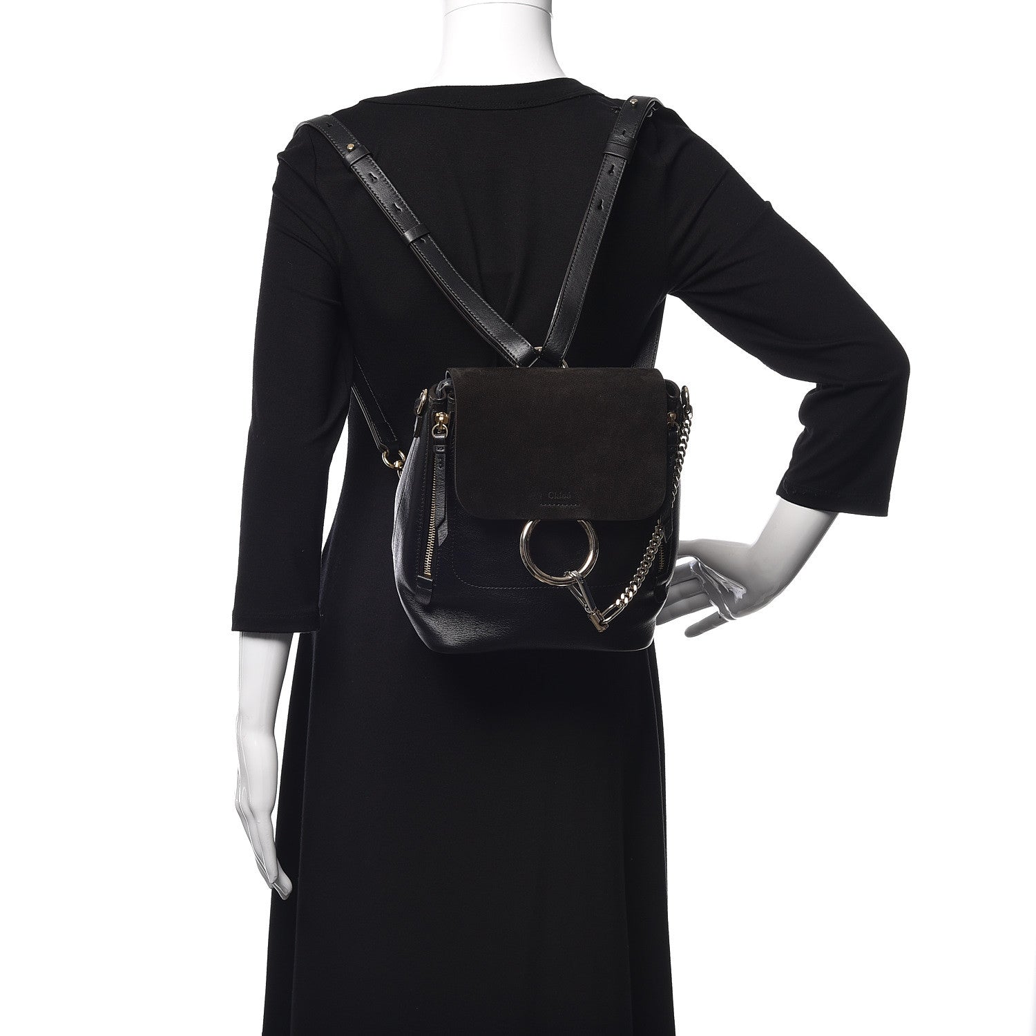 Chloe Suede Calfskin Small Faye Backpack Black 2 of 12