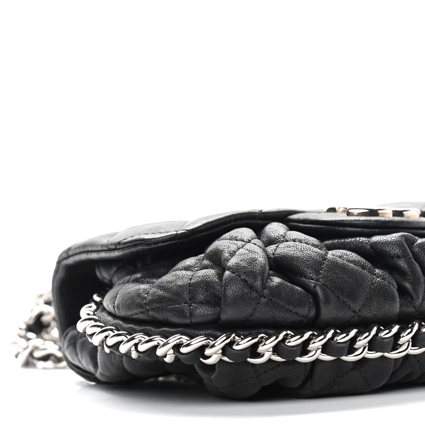 Washed Lambskin Mini Chain Around Messenger Black