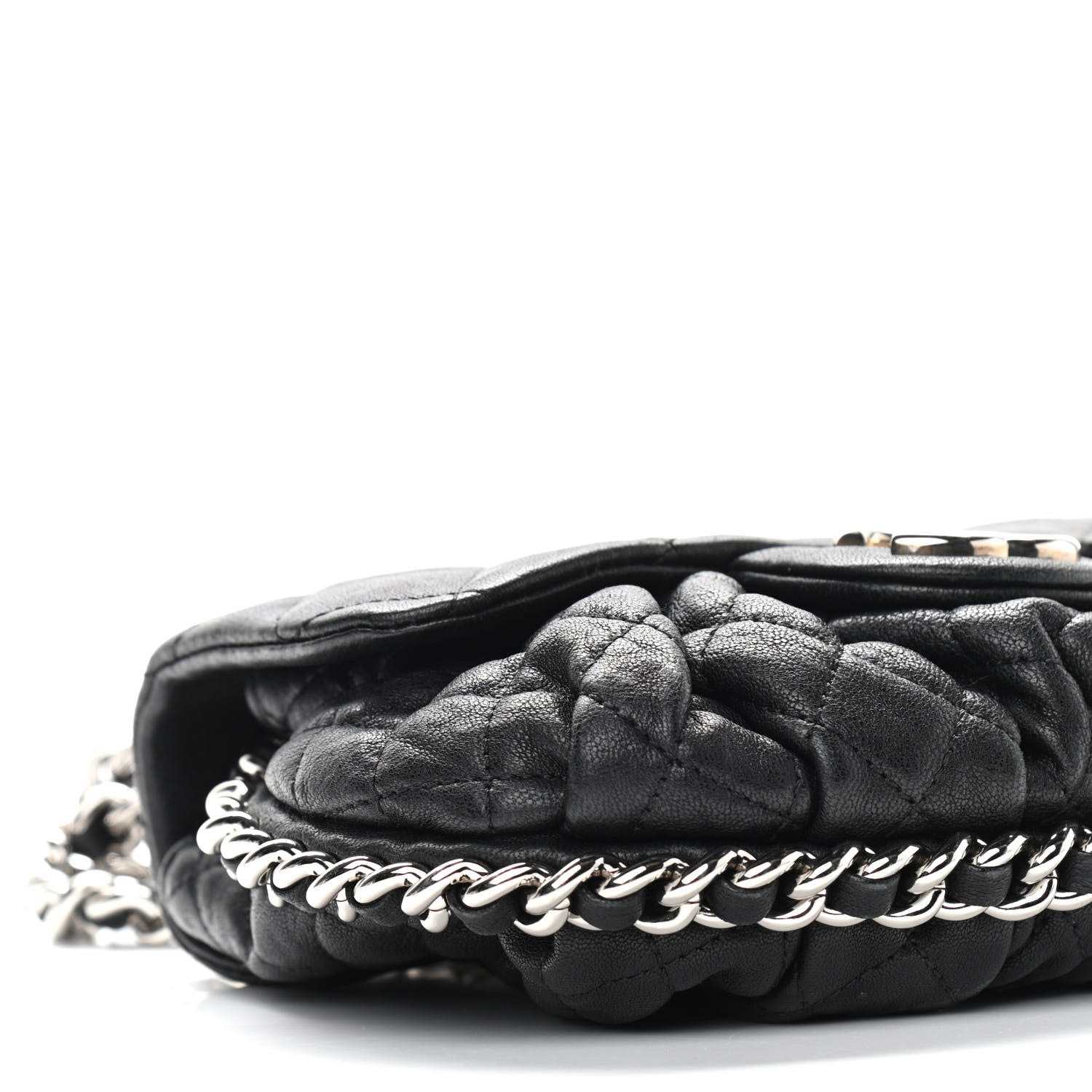 Chanel Washed Lambskin Mini Chain Around Messenger Black 9 of 11