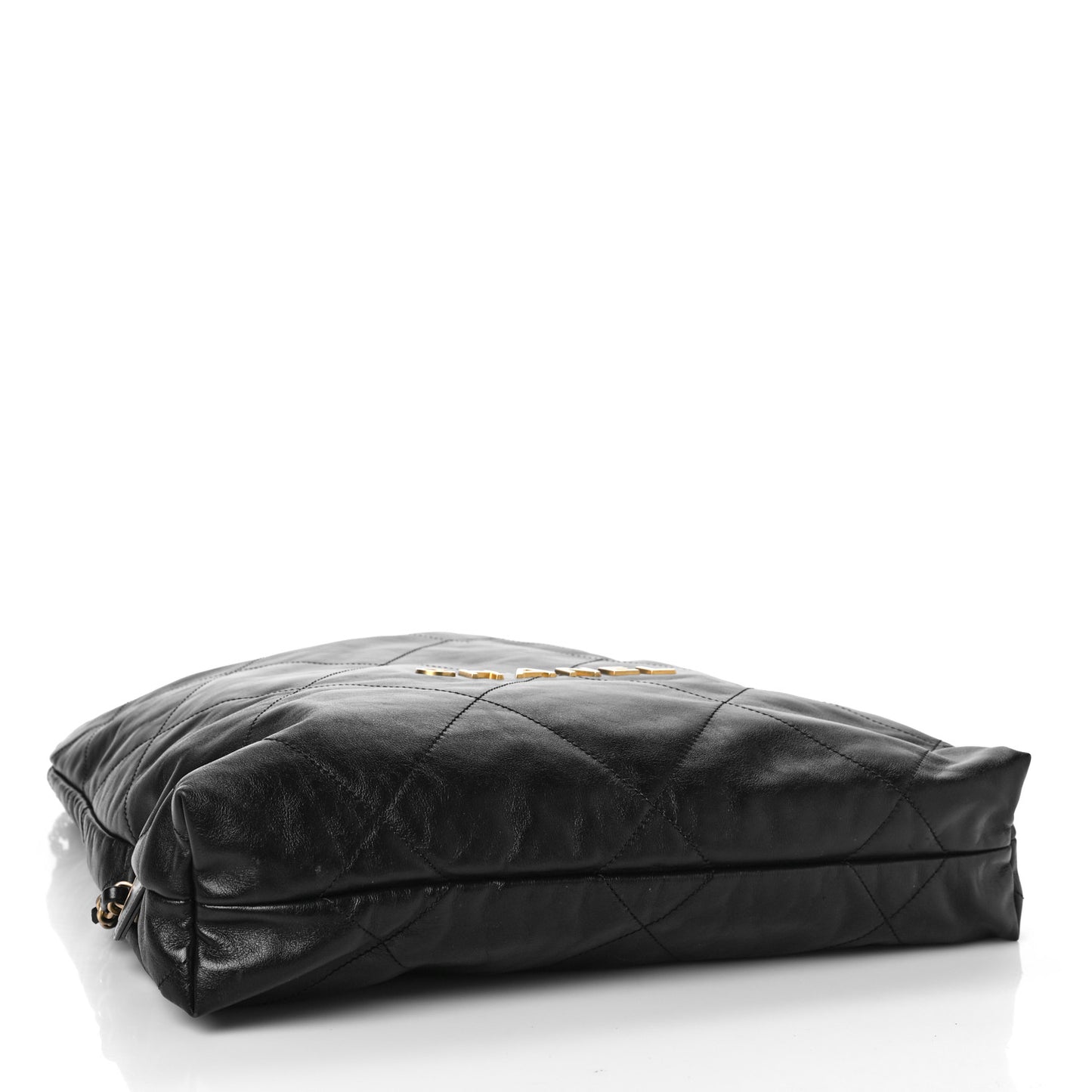 Shiny Calfskin Quilted Chanel 22 Backpack Black