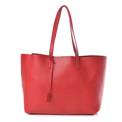 Saint Laurent Calfskin Large Shopping Tote Red 3 of 9