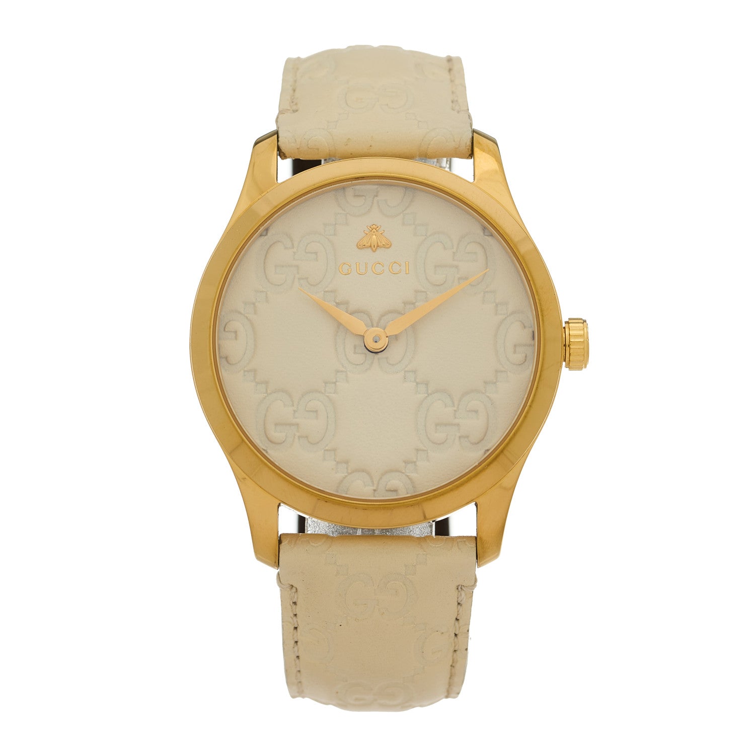 Gucci Stainless Steel Calfskin 38mm G-Timeless Quartz Watch White 1 of 5