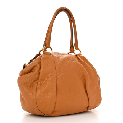 Prada Vitello Daino Satchel Rame 3 of 13