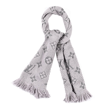Louis Vuitton Wool Silk Logomania Scarf Pearl Grey 1 of 4