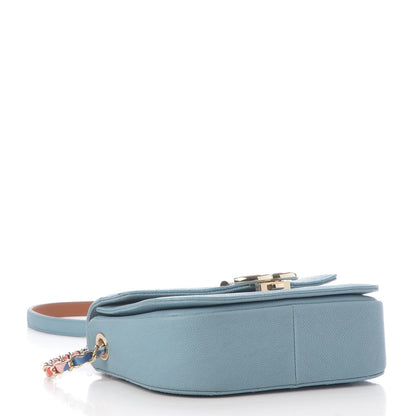 Chanel Grained Calfskin Quilted Small Cuba Top Handle Flap Blue 5 of 9