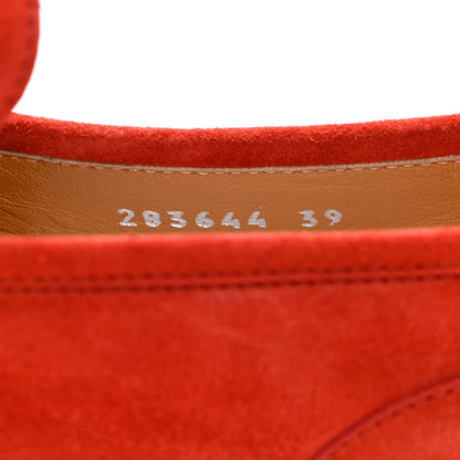 Gucci Suede Womens Jordaan Loafers 39 Red 6 of 17