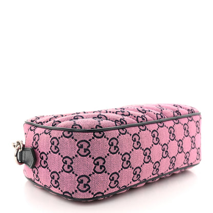 Gucci Monogram Multicolor Matelasse Diagonal Small GG Marmont Chain Shoulder Bag Pink Blue 4 of 10