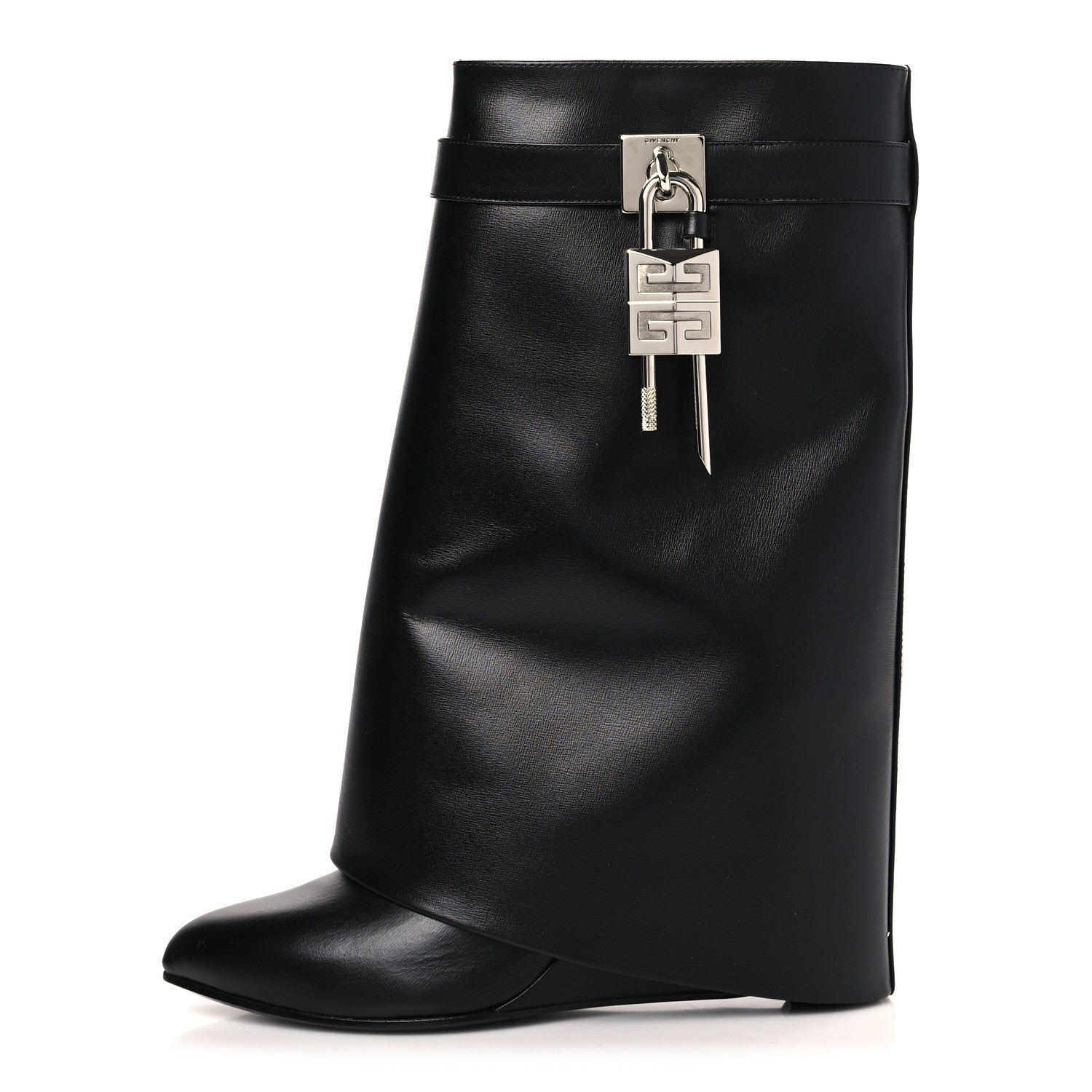 Givenchy Calfskin Shark Lock Ankle Boots 41 Black 1 of 7