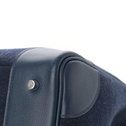 Hermes Evercolor Wool HAC Travel Birkin 50 Bleu Nuit 9 of 11