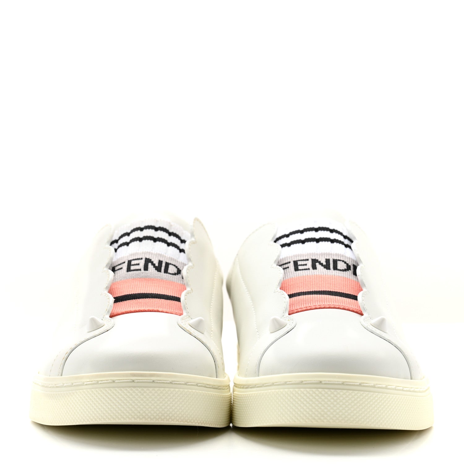 Fendi Vitello Rockoclick Slip On Sneakers 35 White Multicolor 2 of 10
