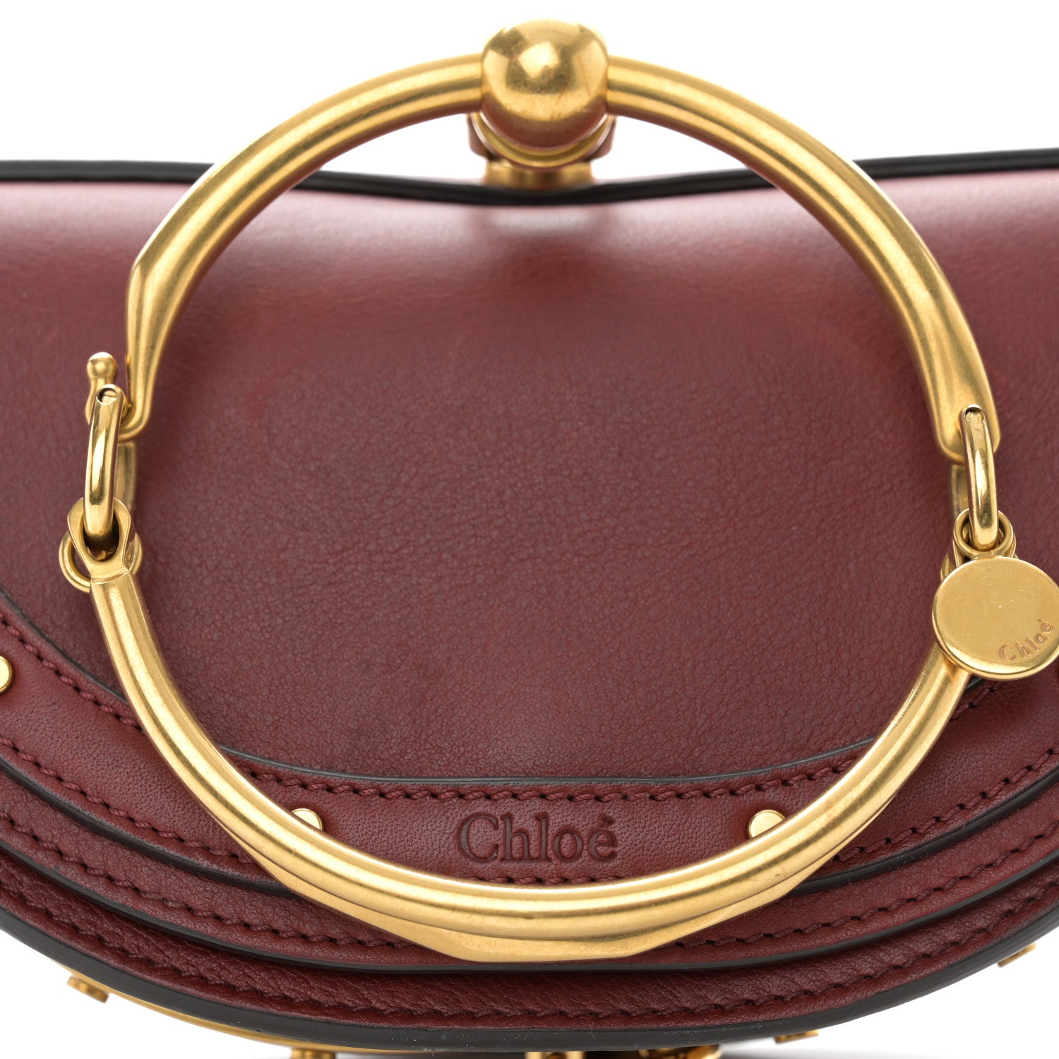 Chloe Calfskin Small Nile Bracelet Minaudiere Bag Plum Purple 8 of 13
