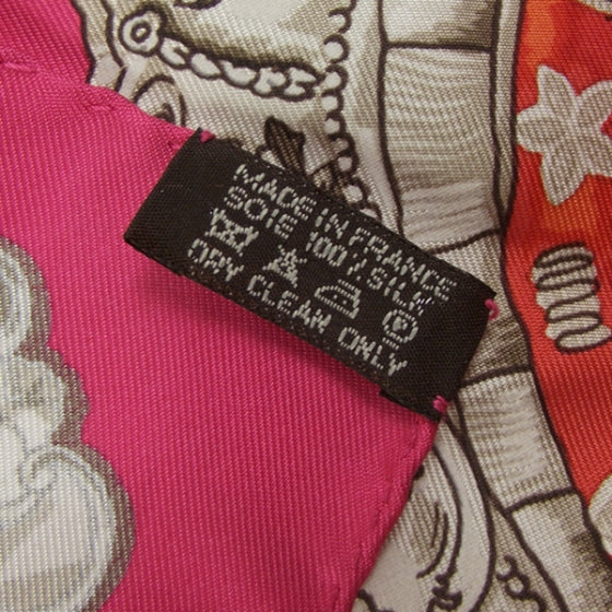 Silk Scarf Keys Les Cles Fuchsia 35