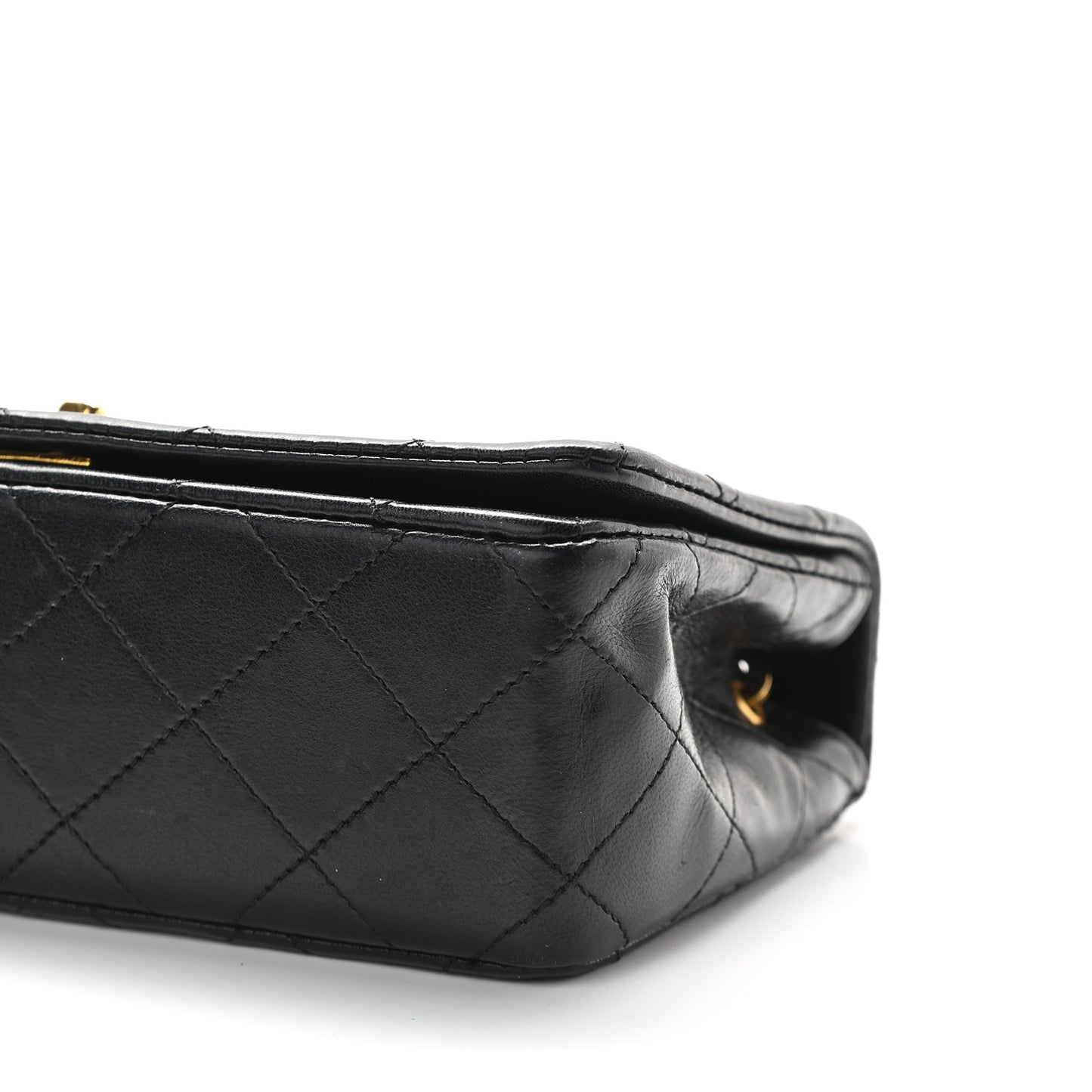 Lambskin Quilted Small Single Flap Black