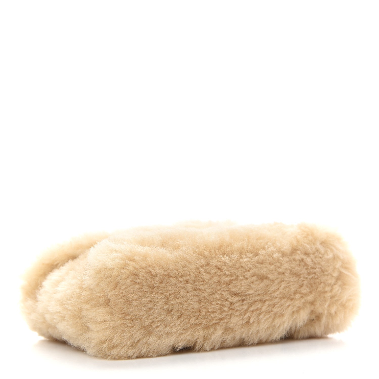 Saint Laurent Shearling Quilted Monogram Loulou Puffer Pouch Clutch Natural Beige 4 of 8