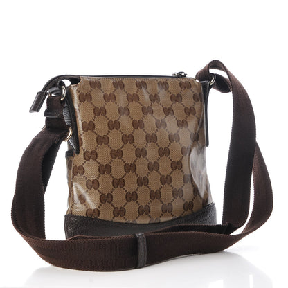 Gucci Crystal Monogram Small Flat Messenger Bag Dark Brown 3 of 10