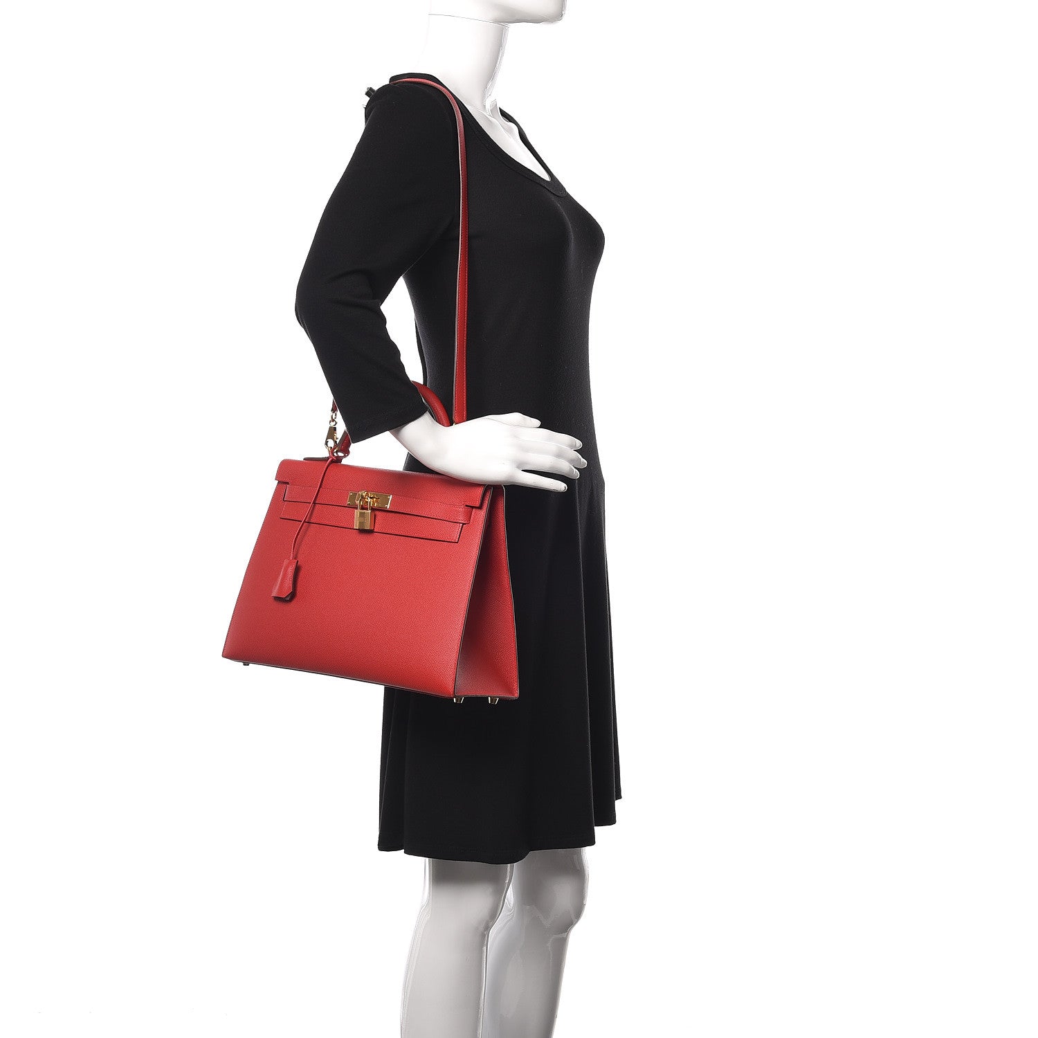 Hermes Epsom Kelly Sellier 32 Rouge Casaque 2 of 35