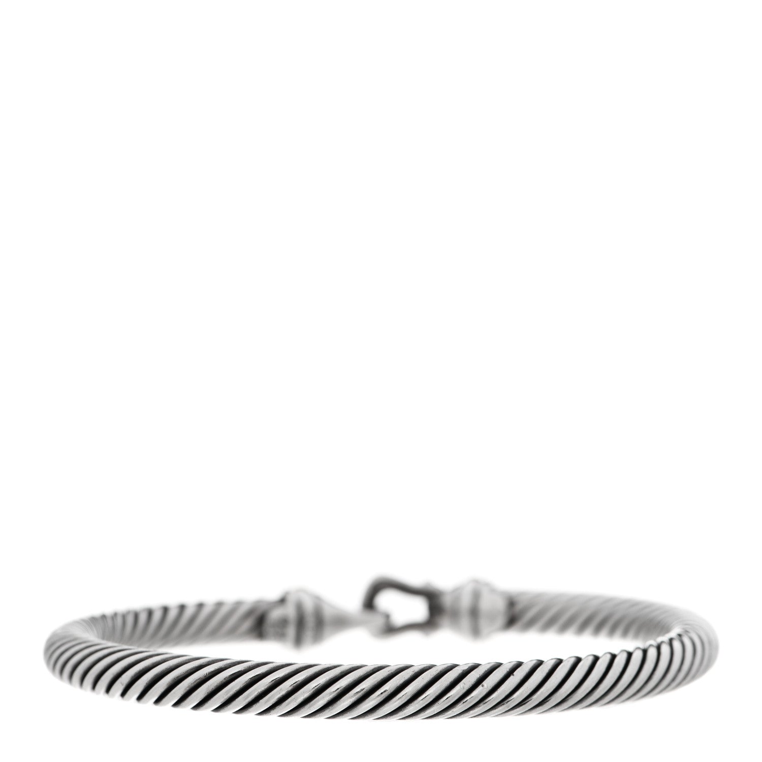 David Yurman Sterling Silver 18K Yellow Gold 5mm Cable Classic Buckle Bracelet 2 of 6