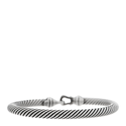 David Yurman Sterling Silver 18K Yellow Gold 5mm Cable Classic Buckle Bracelet 2 of 6