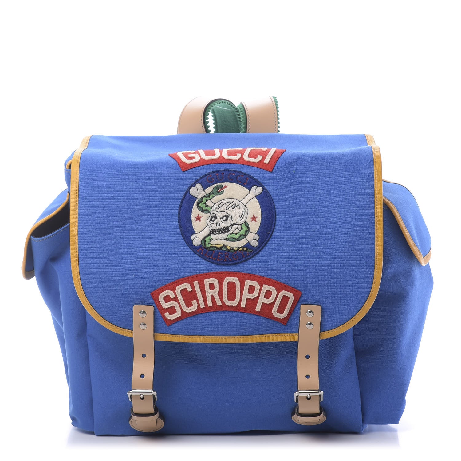 Gucci Canvas Childrens Sciroppo Patch Backpack Blue 1 of 11