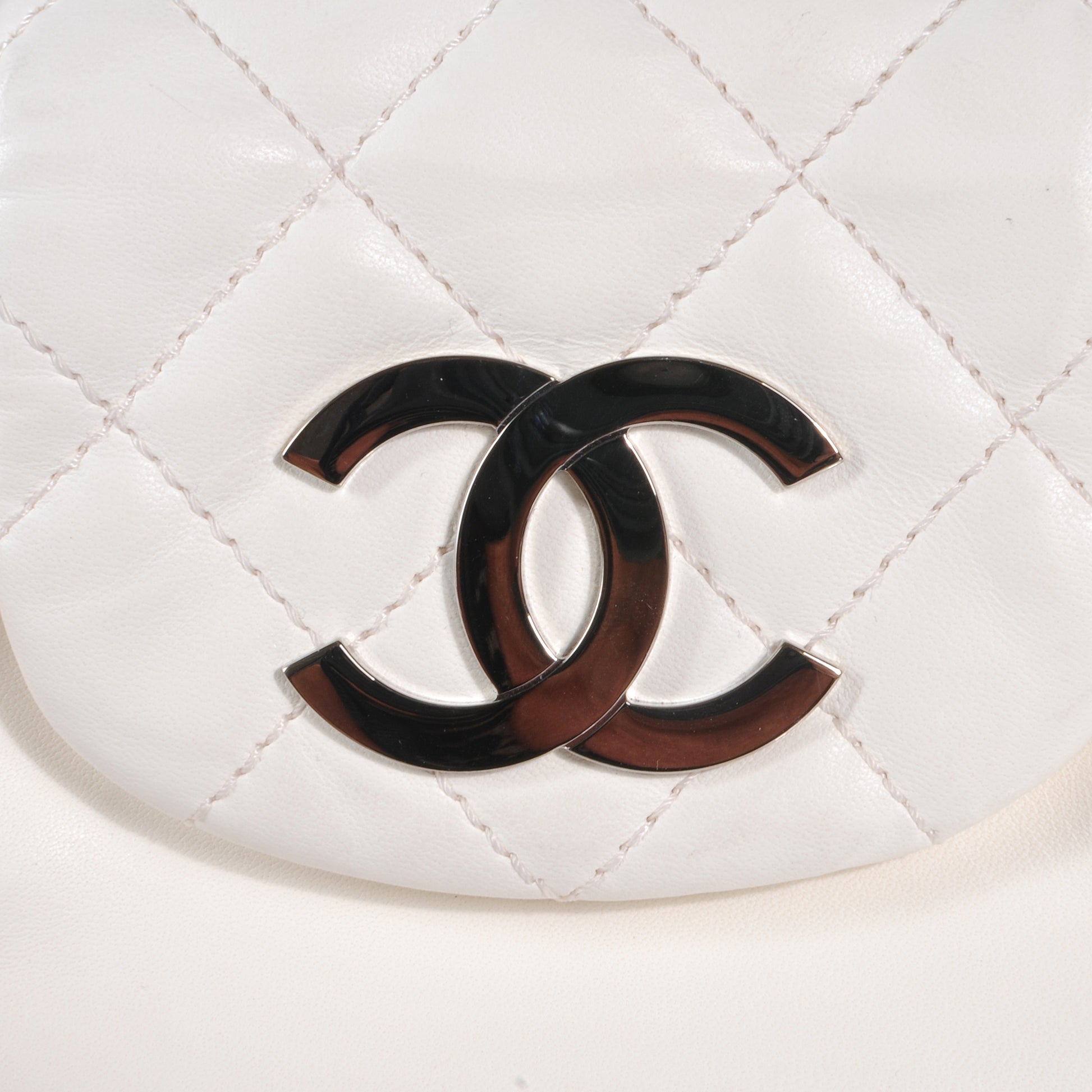 Chanel Lambskin Quilted Mini CC Shoulder Bag Ivory 5 of 9