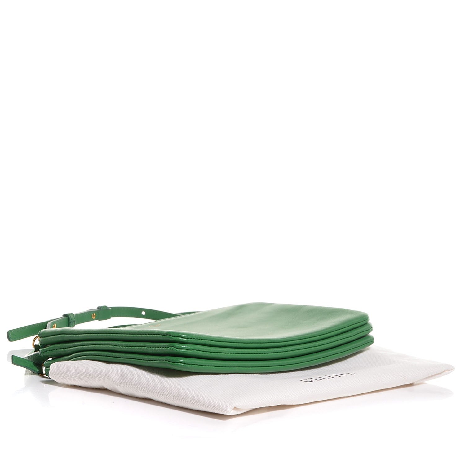 Celine Lambskin Large Trio Crossbody Bag Grass 4 of 7