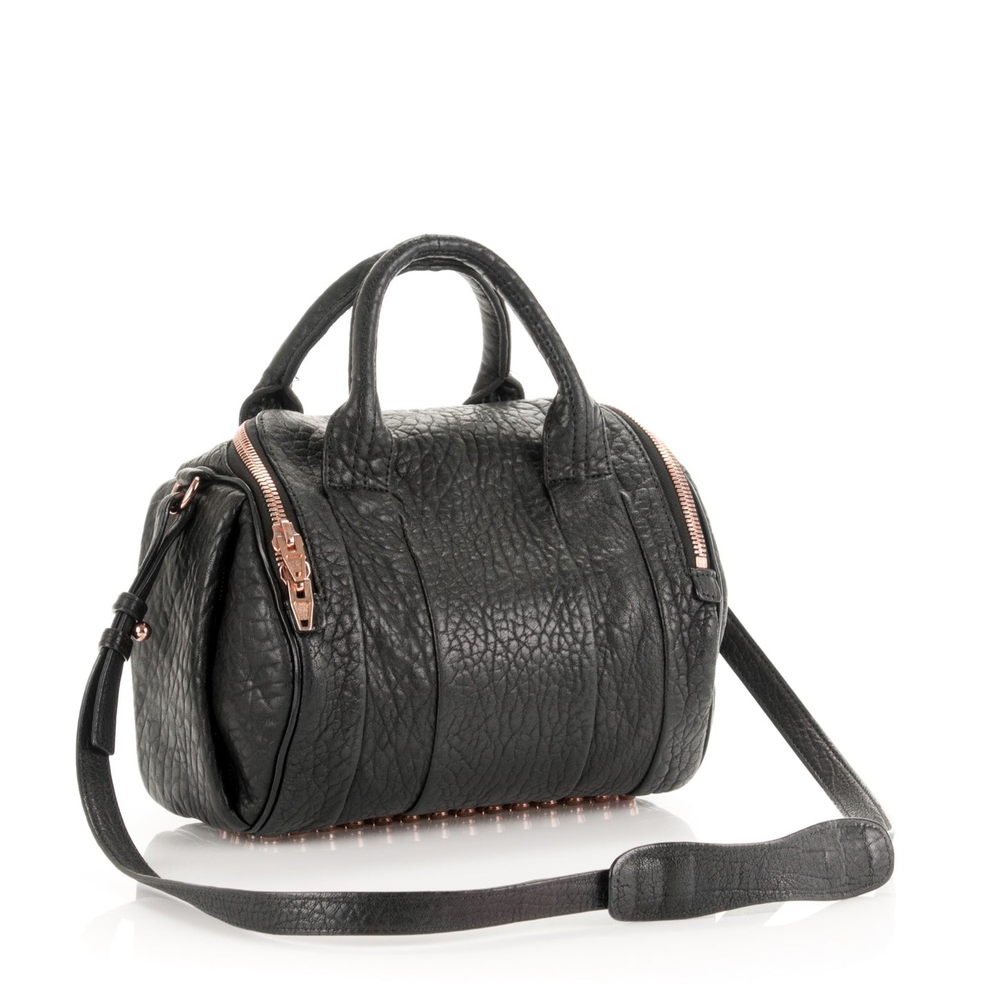 Pebbled Lambskin Rockie Black Rose Gold Hardware