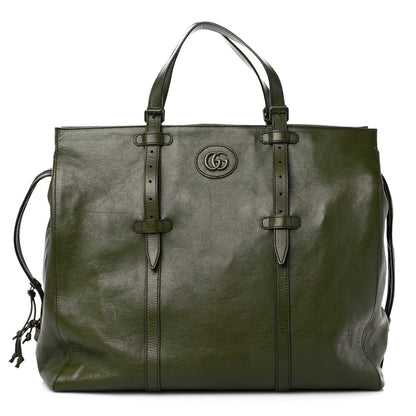Gucci Calfskin Tonal GG Medium Tote Bag Forrest Green 1 of 14